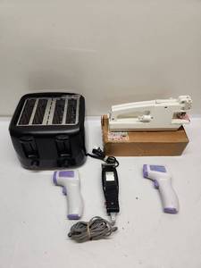 lot 13 image: Safety Equipment Bundle - Infrared Thermometer, Hair Clipper & Toaster