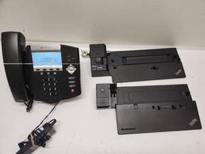 lot 50 image: Lenovo ThinkPad Docking Station with Polycom HD Voice Phone