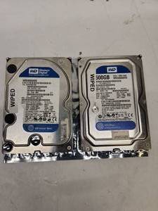 lot 89 image: Western Digital 500GB Hard Drives - Wiped Clean