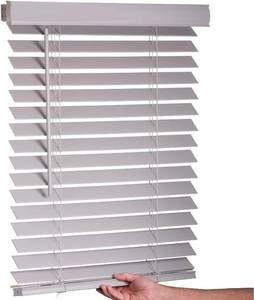 lot 171206 image: Lotus & Windoware Cordless, 2 Inch Faux Wood Blind, Window Blinds, Blinds & Shades, Blinds for Indoor Windows, Smooth, 36 x 64, Light Gray