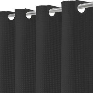 lot 371183 image: Inhousolu No Hook Waffle Weave Shower Curtain with Removable Snap in Fabric Liner Set for Bathroom, 230 GSM Heavy Duty Weighted Hem, Water Repellent Washable Bath Curtains, 72 x 72 Inch, Black