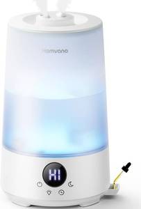 lot 371191 image: Homvana 3.6L Cool Mist Humidifiers for Bedroom, Large Room, Home, Whole House, Office, Living Room, 34H Top Fill Easy to Clean, Humidifier for Baby, Nursery, Infants, Kids, Toddlers, BPA-Free (White)