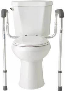lot 171240 image: Medline - Guardian Toilet Safety Rails, 300-lb. Weight Capacity, One Pair for One Toilet - Silver