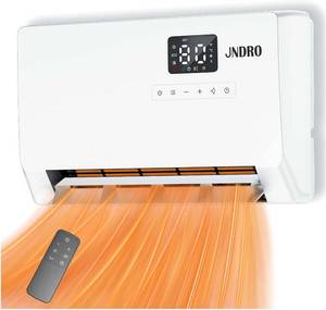 lot 171241 image: Wall-Mounted Space Heater with ECO Thermostat and Remote Control, LED Display, 60 90 120  Oscillation Modes, 24-Hour Timer, Indoor Electric Space Heater