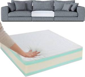 lot 271232 image: HOMBYS Memory Foam Couch Cushion Replacement, High Density Upholstery Foam Wrapped with Memory Foam & Polyester Batting, Sofa Cushions Inserts with Dacron Fiber Layer,with Removable Cover,6x24x27