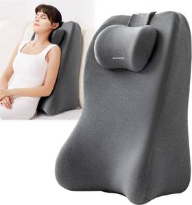 lot 271238 image: xiaomubiao Reading Pillow, Lumbar Support Pillow for Couch, Sofa Bed Support, Bed Pillow for Sitting up,Ergonomic Memory Foam Pillow for Acid Reflux & Back Discomfort, with Removable Cover Gray