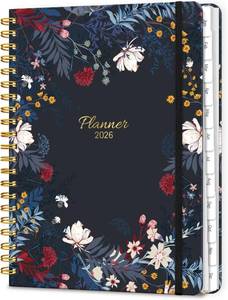 lot 271259 image: 2026 Planner, A5 Weekly and Monthly Planners with Tabs, Spiral Bound Daily Calendar 2026 Planner, Agenda Organizers from Jan. to Dec., Hardcover Habit Tracker Journal 6.18 x 8.5(Black Bloss)