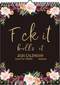 lot 271260 image: 2026 Fu-ck It Wall Calendar for Tired-Ass Women  Fu-ck It Calendar, 12 Months Wall Hanging Calendar for Home Office, Funny Swear Gag White Elephant Gift for Women