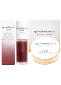 lot 271273 image: NOONI Best Lip Duo - Korean Appleginseng Lip Oil & Applebutter lip mask  Lip stain, Shear Butter, Vitamins, Nourishing Treatment for Dry Lips, Overnight Moisturizer