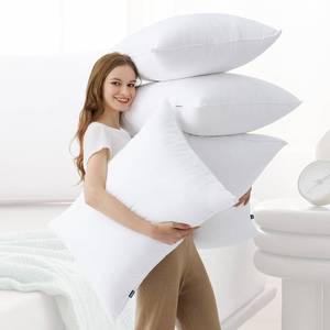 lot 371205 image: Bedsure Pillows Queen Size Set of 4 - Hotel Collection Bed Pillows for Sleeping, with Down Alternative Filling, Soft Support for Back, Stomach or Side Sleepers, QueenFull, 48x19, White, 4 Pack