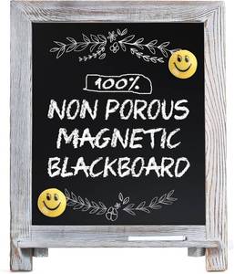 lot 371210 image: LotFancy 15x12 Magnetic Chalkboard Sign - Small Whitewash Wood Framed Tabletop Chalk Board Easel, Standing & Wall Hanging Menu Board for Kitchen, Wedding, Caf , Office (Includes 1 Pen & 2 Magnets)