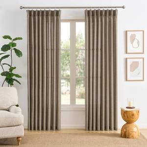 lot 371218 image: RAIN CITY 100 Inch Long Curtains Linen Khaki, Sheer Pinch Pleated Window Drapes Light Filtering Privacy Mid Century Modern Curtains for Bedroom Living Dining Room 50 by 100