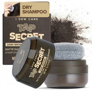 lot 371224 image: I DEW CARE Biotin Clarifying Dry Shampoo - Tap Secret Dark Brown  Strengthening & Volumizing, Powder Type, Refillable, Travel size, Non-aerosol, Brunette, Korean Ginseng, 0.24 oz