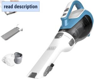 lot 371188 image: BLACKDECKER dustbuster AdvancedClean Handheld Vacuum Cordless, Compact Home and Car Vacuum with Crevice Tool, Rotating Nozzle and Charging Station, Large Dust Bowl (CHV1410L)
