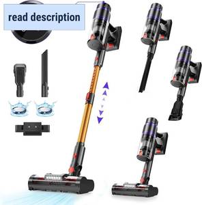 lot 471337 image: Retails for $200 Cordless Vacuum Cleaner, 550W 48Kpa Vacuum Cleaners for Home with Removable Battery, Self-Standing Vacuum with Powerful Suction, LED Touch Display, Rechargeable Cordless Vacuum for Hardwood Floor
