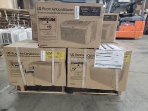 lot 56854 image: LG room air conditioners 5,000 BTU 9 count