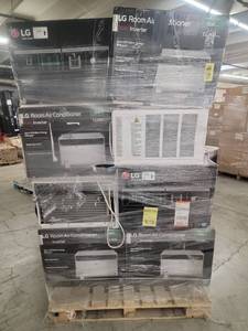 lot 56858 image: LG - 12,000 BTU Dual Inverter Smart Window Air Conditioner - White- 8 count