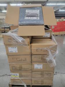 lot 56888 image: 37 count of New Surefit Herringbone Sofa Covers in Grey