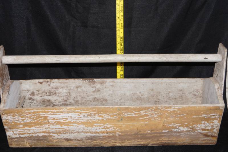 lot 277 image: Antique Wooden Tool Carrier  BoxTray
