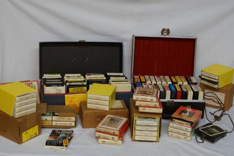 lot 370 image: Large Lot of 8 Track Tapes- 2 CarryStorage Cases Included