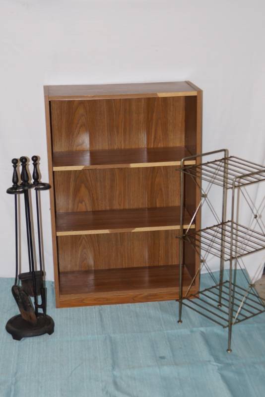 lot 408 image: Shelves- Book Shelf- Fireplace Set