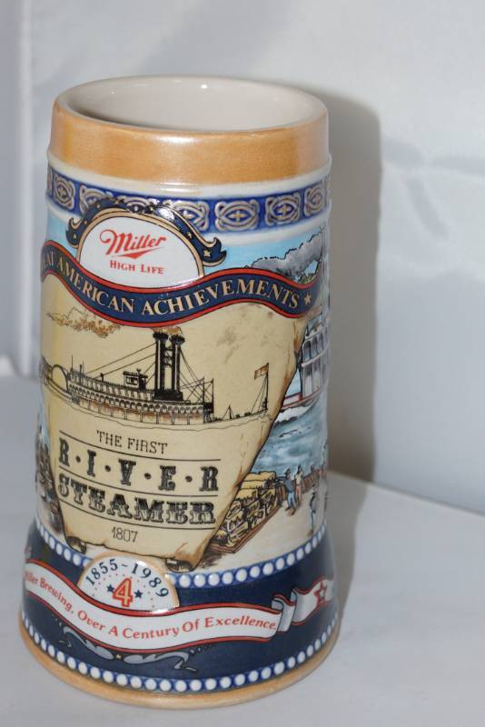 lot 458 image: 1989 Miller High Life Great American Achievements Stein