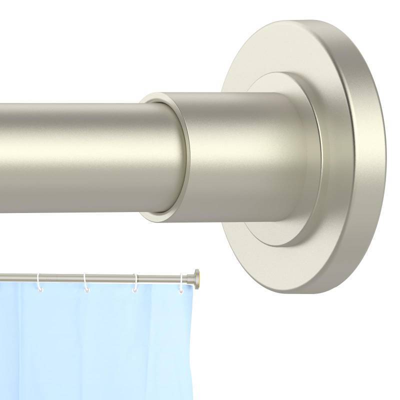 lot 50337 image: CorkLatta Brushed Nickel Shower Curtain Rod 31 to 80 Inch,1 Inch Diameter Adjustable Spring Tension Stainless Steel Telescoping Rod,Easy Install,No Rust - Retail $16