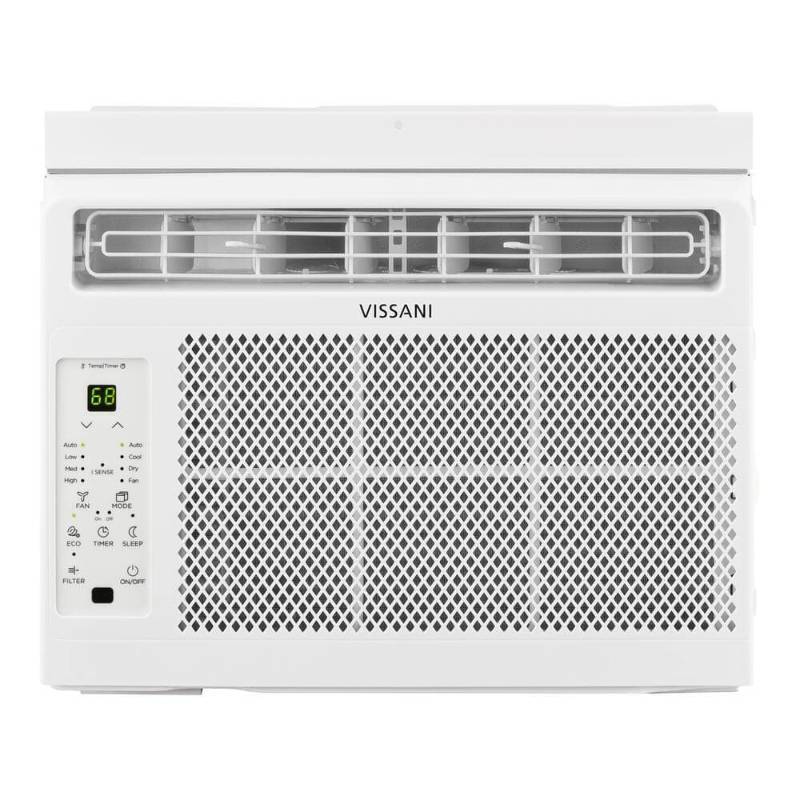 lot 3722 image: Vissani 5,000 BTU 115-Volt Window Air Conditioner for 150 sq. ft. Rooms in White - Retail $179