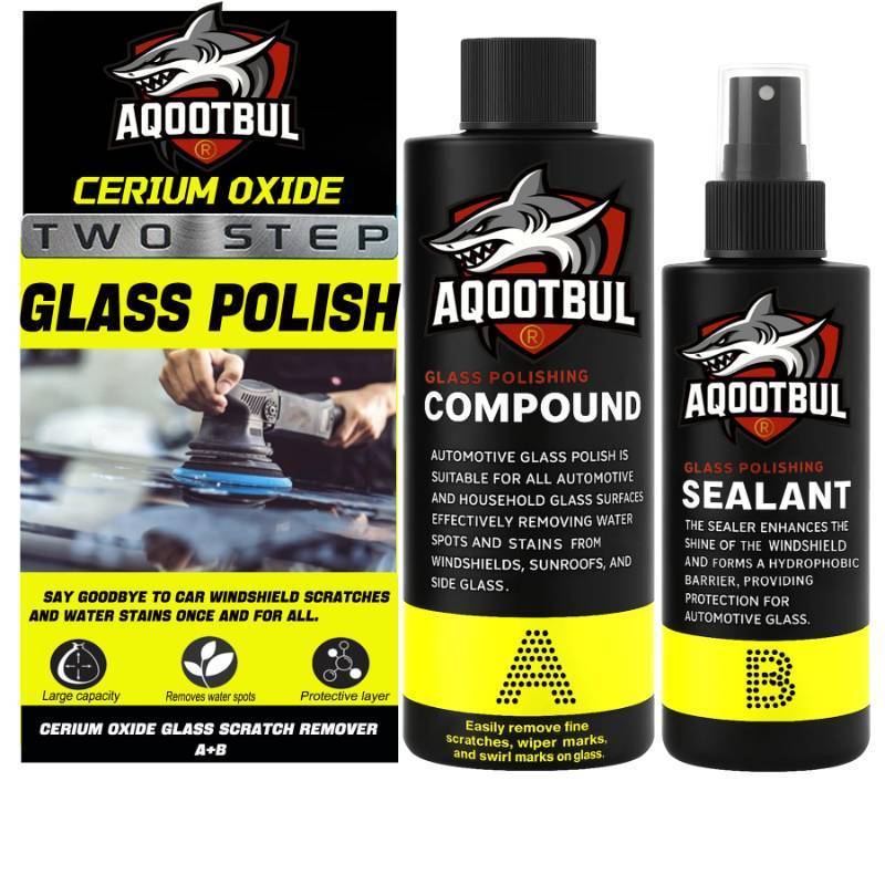 lot 24365 image: Cerium Oxide Glass Polishing Kit - Remove Scratches, Water Spots & Restore Clarity  Windshield Scratch Remover with Polish & Sealant  Complete DIY Kit - Retail $26