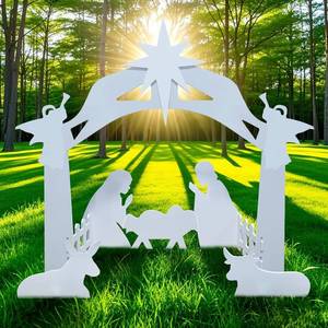 lot 20747 image: Nativity Set Outdoor Christmas Decorations, Nativity Scene Large Weatherproof, 40in Manger Scene Christmas Yard Decorations for Front, Lawn and Church