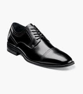 lot 20781 image: Stacy Adams Mens Black Leather Oxford Dress Shoes