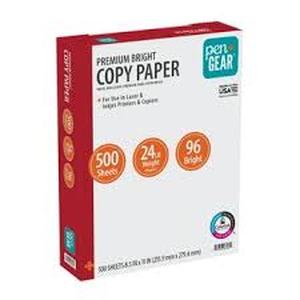 lot 20776 image: Copy Paper  92 Bright  20 lb  8.5 x 11  White  500 SheetsReam  1 Ream