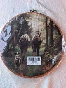 lot 2403 image: Oval Hunting Fabric Wall Art