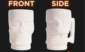 lot 2418 image: White Ceramic Skull Mug