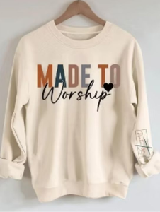 lot 2432 image: Made to Worship Christian Long Sleeve Shirt - Size XL