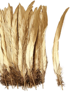 lot 2455 image: Gold Colored Feathers Bundle