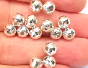 lot 2457 image: Silver Disco Ball Beads - approx. 50 ct
