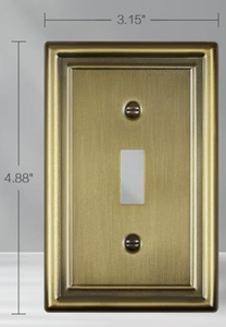 lot 2462 image: Brass Single Switch Plate Covers - 2 ct