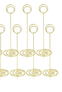 lot 2463 image: Gold Wire Spiral Place Card Holders - 8ct