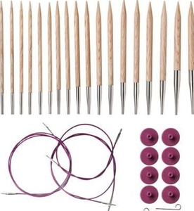 lot 2453 image: Knit Picks Options Sunstruck Wood Interchangeable Needle Set