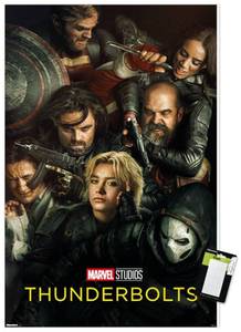 lot 23000 image: Marvel Thunderbolts (2025) - Teaser One Sheet Wall Poster, 34L x 22.4W, Poster & Mount Bundle