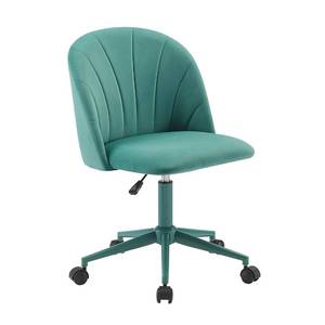 lot 23014 image: Linon Karla Aqua Adjustable Height Swivel Desk Chair with Padded Upholstered Seat