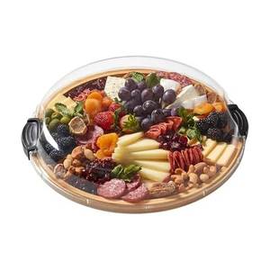 lot 20056 image: FARBERWARE Build-a-Board Cutting Board with Single Compartment and Clear Locking Lid for Charcuterie, Snacks, and More, Bamboo