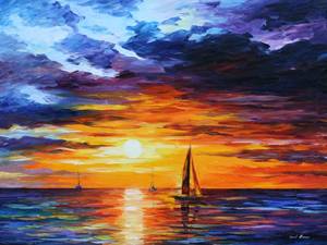 lot 20060 image: ART.COM Wall Art Print Touch of Horizon by Leonid Afremov, 32 x 24