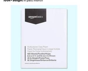 lot 20064 image: Amazon Basics 500 Sheets Of Paper