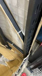 lot 22000 image: Gorilla Rack Heavy Duty Industrial Storage  Rack - 4 Tier 2,000 Lb capacity - little damage on upright