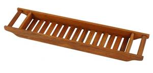 lot 22011 image: Bare Decor Vaske Natural Teak Wood Bathtub Caddy, 33 Wide
