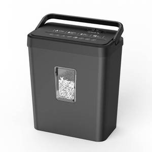 lot 22034 image: 8-Sheet Cross Cut P-4 Security Paper Shredder, 4.2 Gal Bin with Portable Handle, Credit CardStapleClip Shredder for Home Office