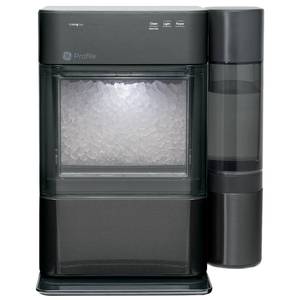 lot 22043 image: GE Profile Opal 2.0 XL with 1 Gallon Tank, Chewable Crunchable Countertop Nugget Ice Maker, Scoop Included, 38 lbs in 24 Hours, Pellet Ice Machine with WiFi & Smart Connected, Black Stainless