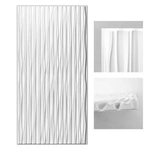 lot 22048 image: Art3d 46.2 SF White Large PVC 3D Wall Panels for Interior Wall Decor,3D Textured Wavy Wall Panels Decorative, Pack of 6 Tiles (47.2x23.6)